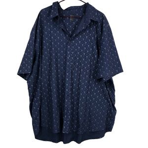 Big Men’s Button Up Graphic Shirt SZ 4XL w/Flamingo Pattern, Vacation, casual